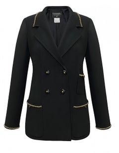 Chanel Rarest 64K Gold Chain Trim Black Jacket