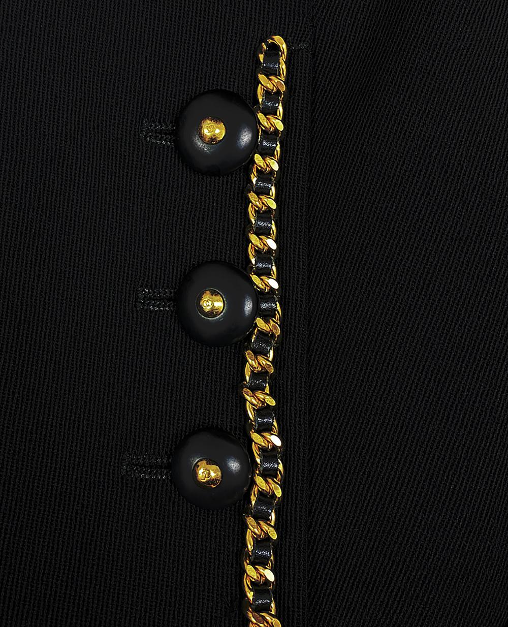 Chanel Rarest 64K Gold Chain Trim Black Jacket In Excellent Condition In Dubai, AE