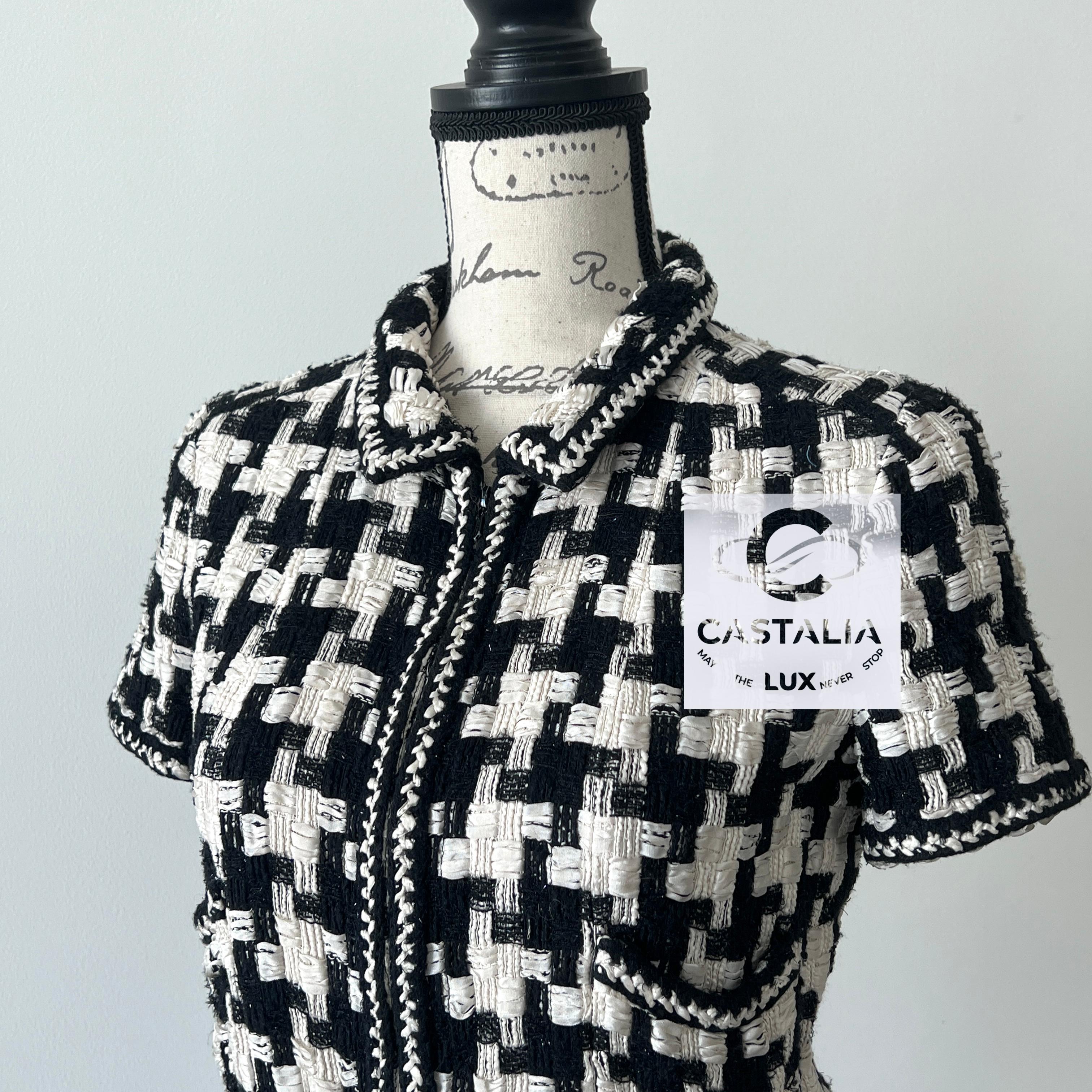 Chanel Rarest CC Logo Band Ribbon Tweed Jacket 6