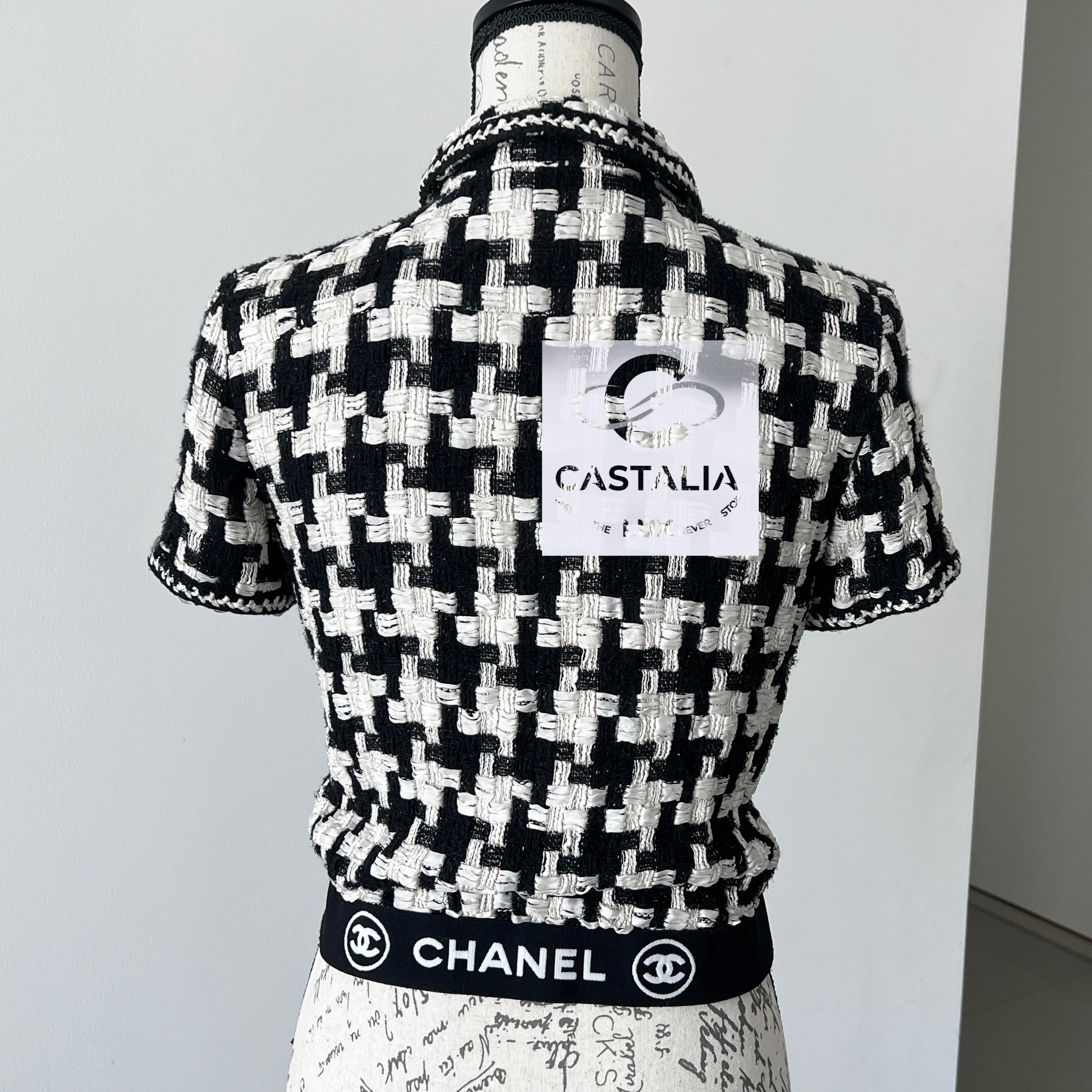 Chanel Rarest CC Logo Band Ribbon Tweed Jacket 8