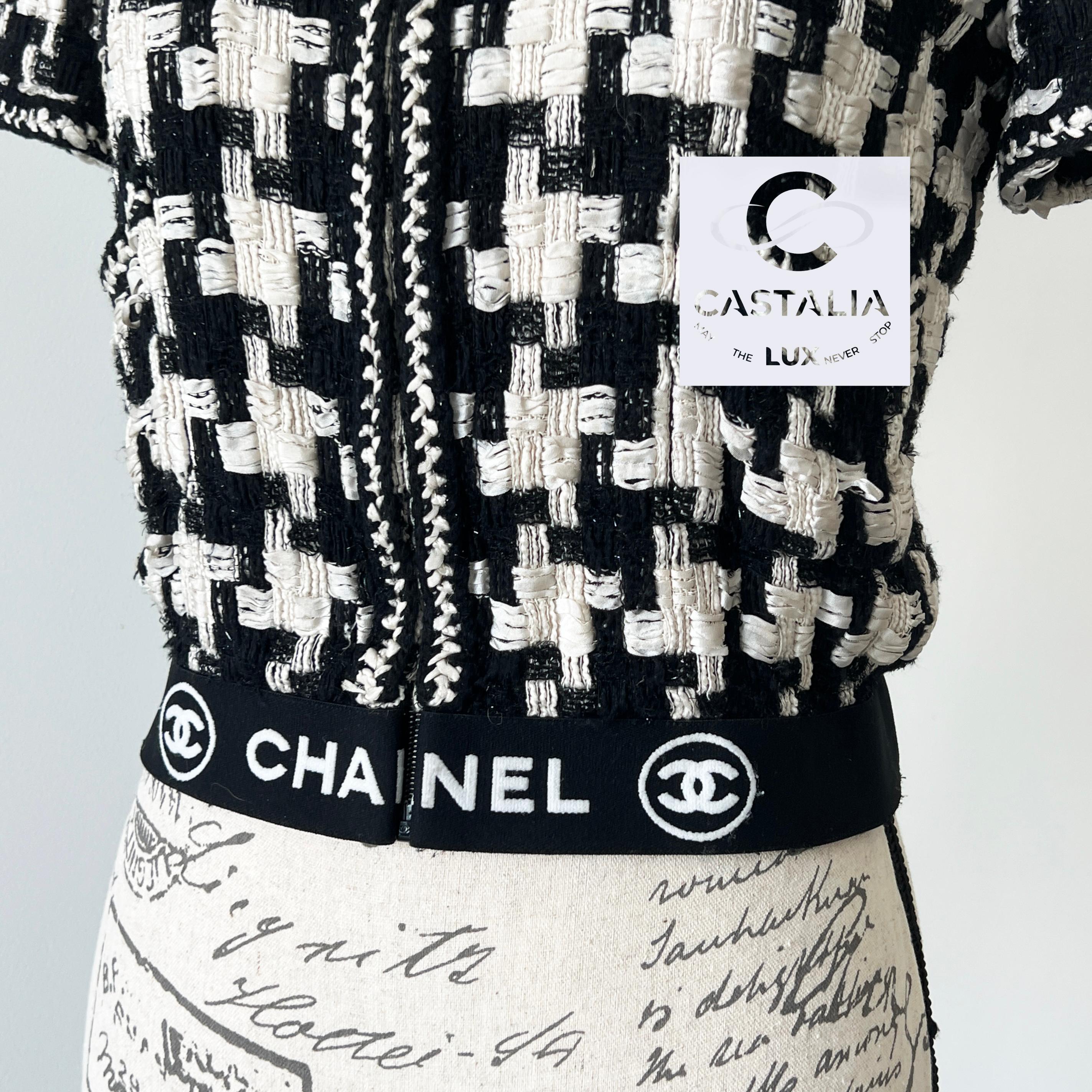 Chanel Rarest CC Logo Band Ribbon Tweed Jacket 2