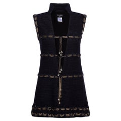 Chanel Rarest CC Logos Metallic Chain Trim Tweed Dress