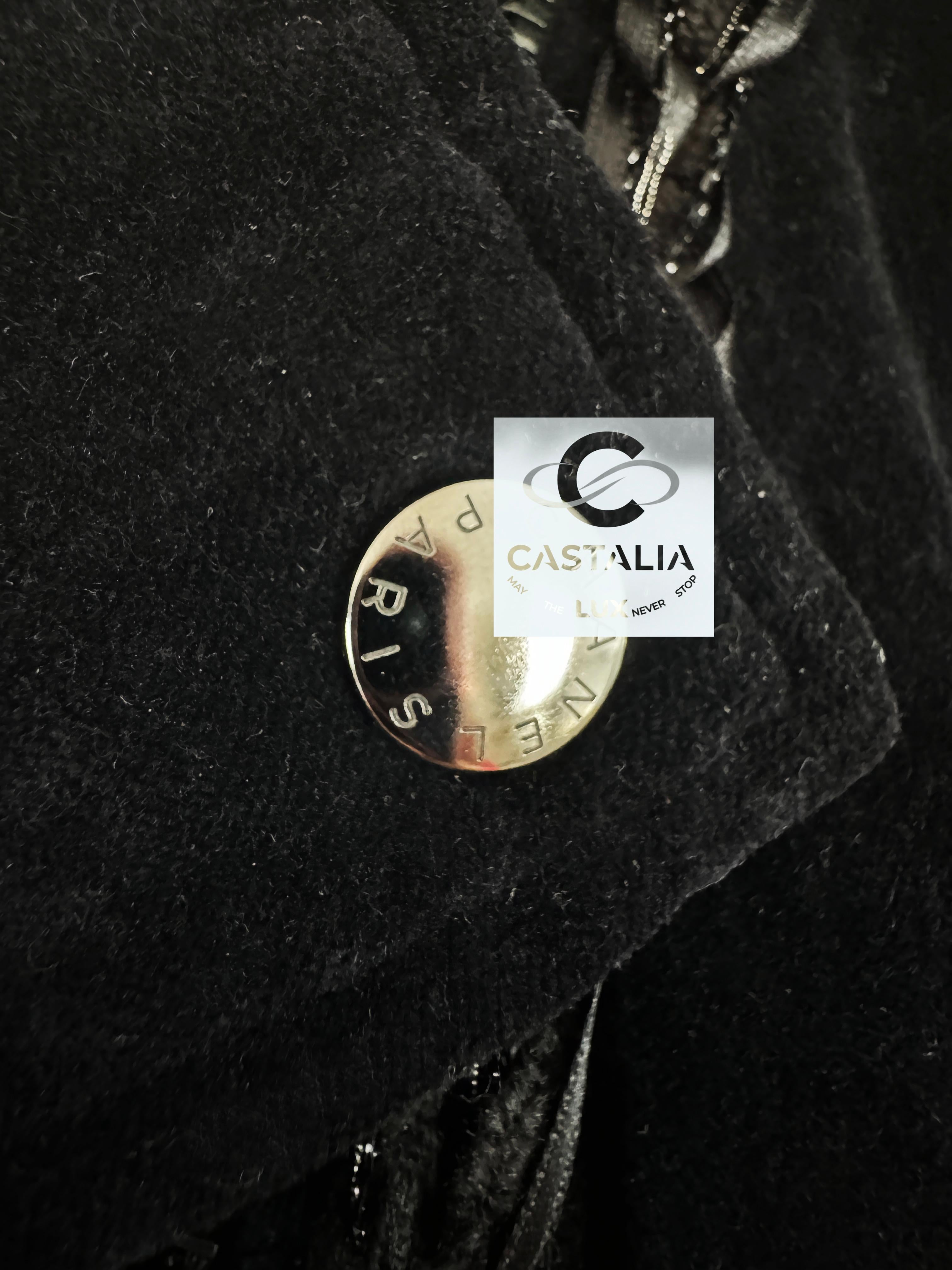 Chaqueta motera de terciopelo con ribete de cadena Chanel Rarísima 5
