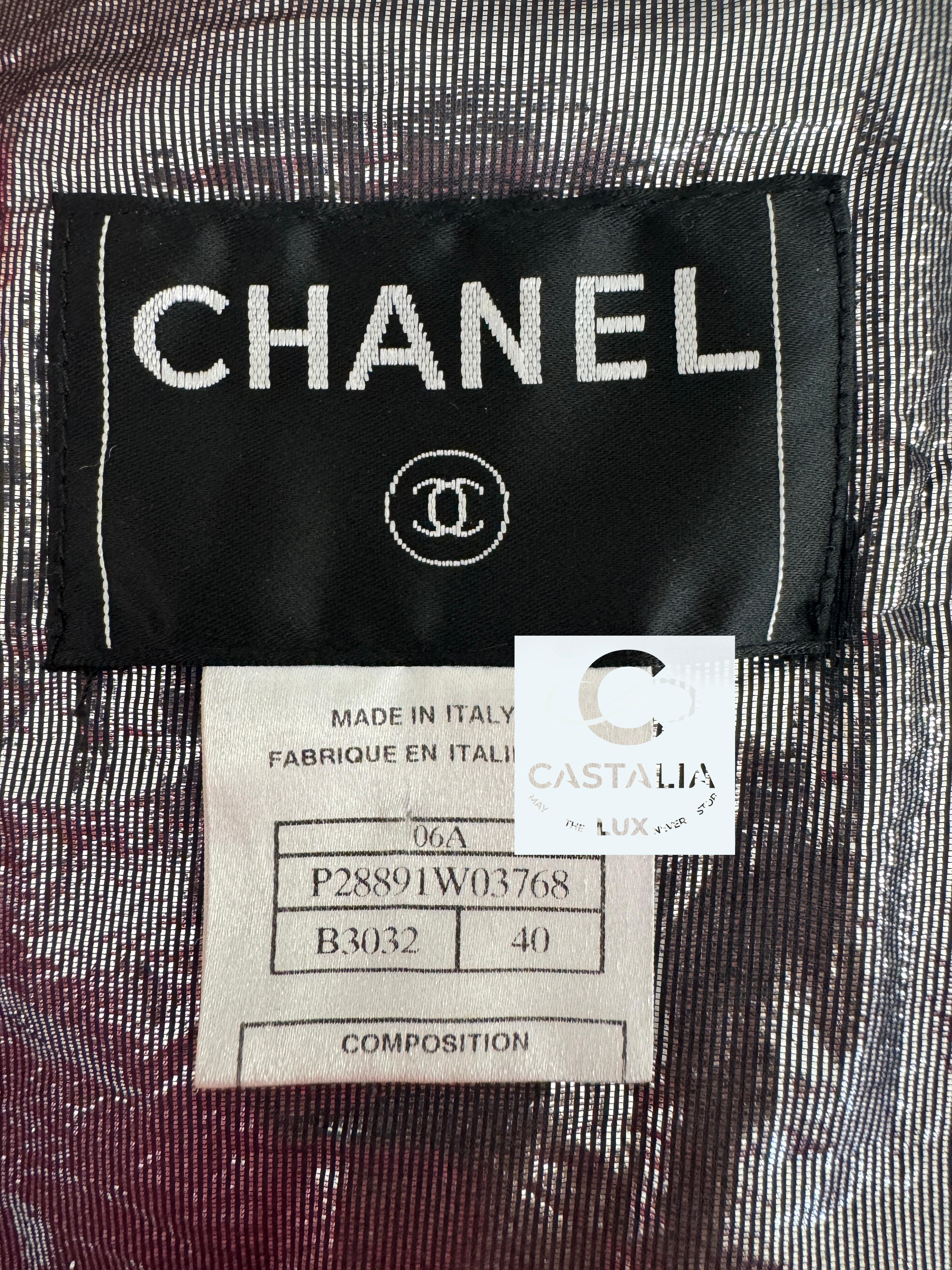 Chanel Rarest Chain Trim Velvet Biker Jacket 8