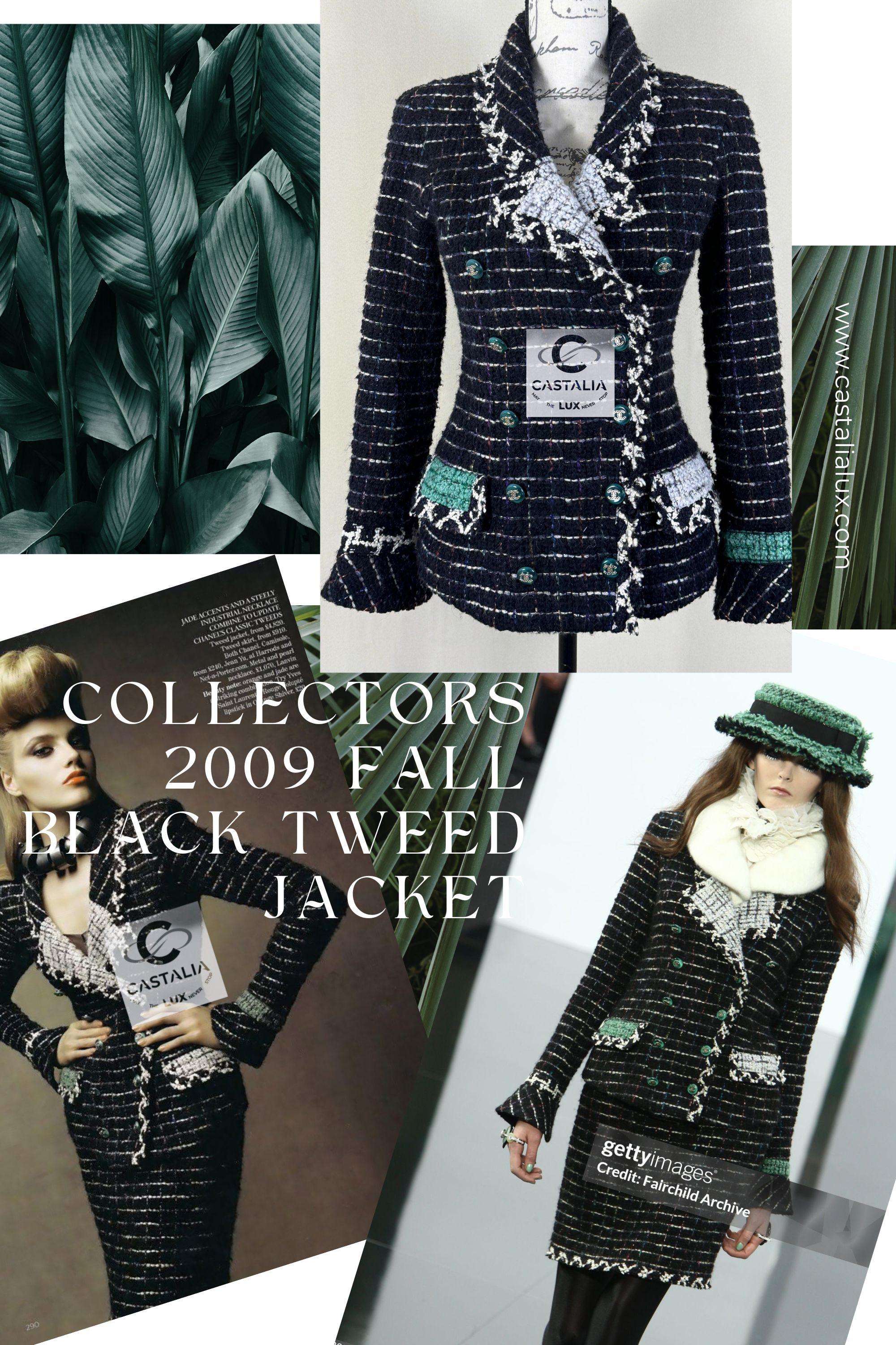 One of the most hunted Chanel jacket of all times!
Little black jacket from 2009 Fall Collection by Karl Lagerfeld
Impossible to find!
Size mark 42 FR. Never worn.
- CC logo jewel buttons
- black Lesage tweed with intricate shimmer
- black silk