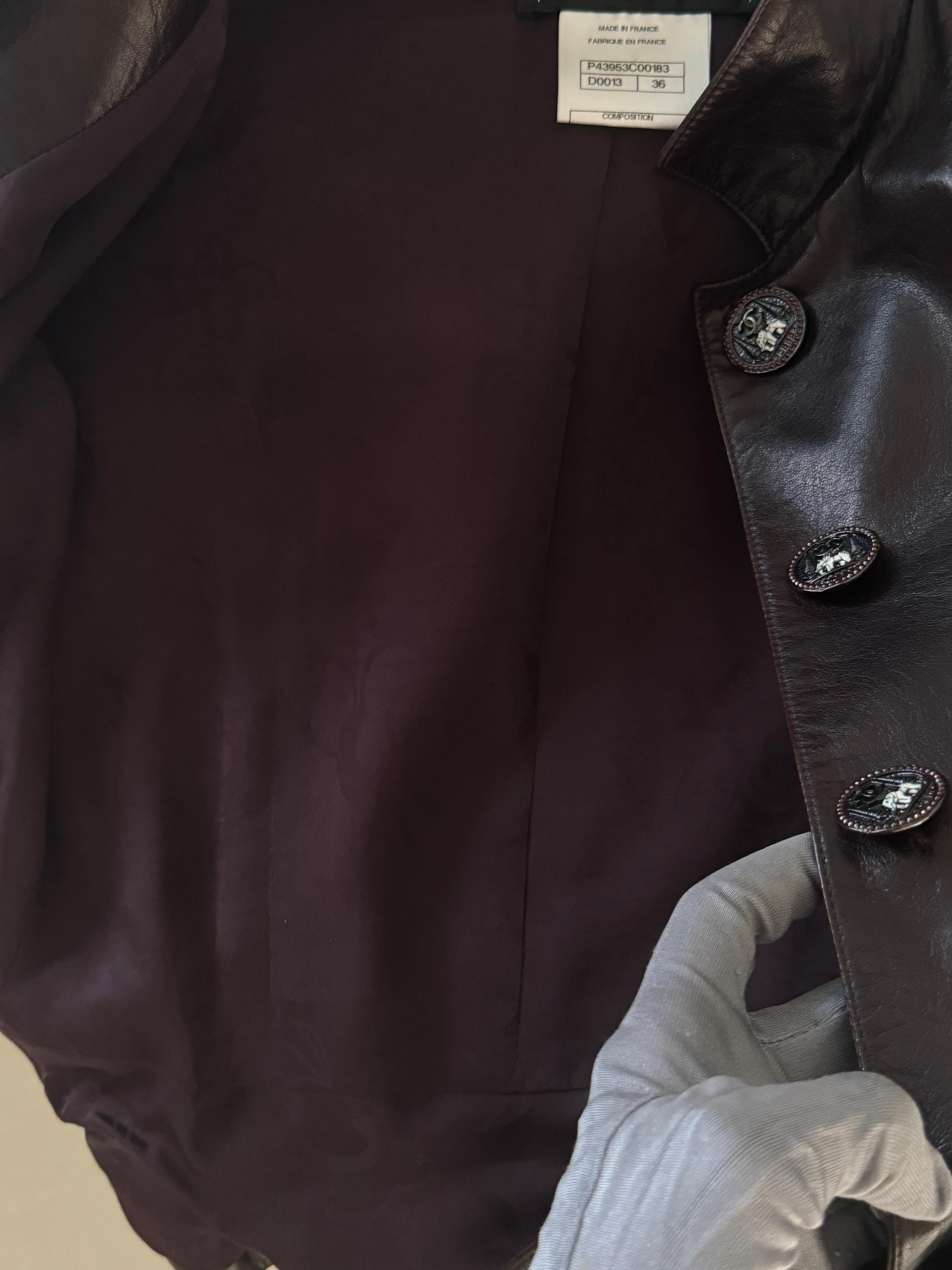 Chanel Rarest Paris / Bombay Runway Leather Jacket For Sale 7