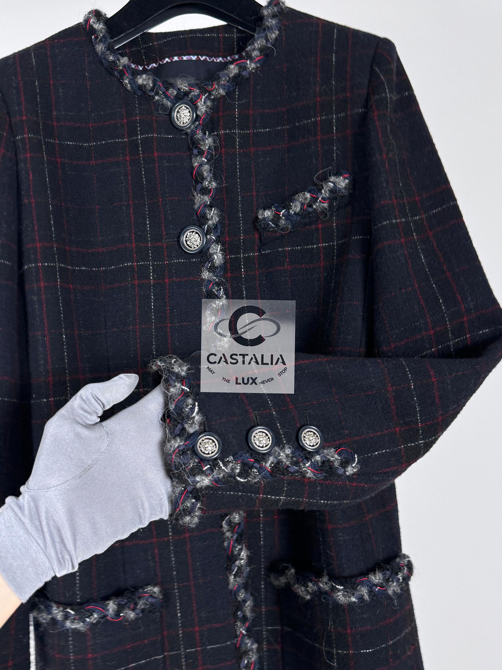 Chanel Rarest Paris / Edinburgh Tartan Coat In Excellent Condition For Sale In Dubai, AE