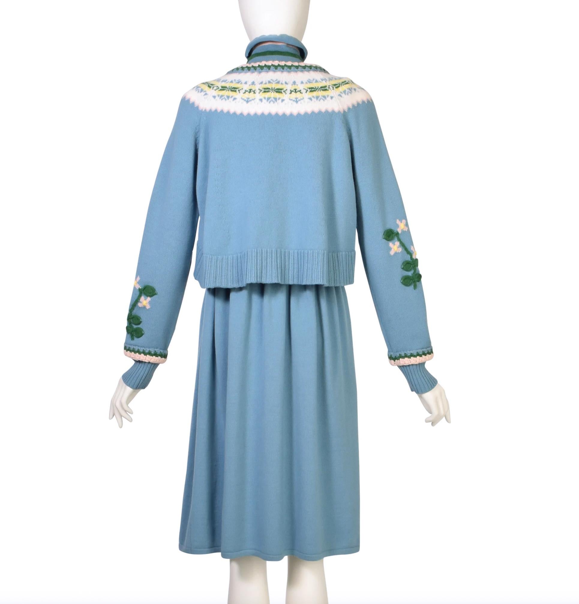 CHANEL Rarest Paris / Salzburg Blaues Edelweißkleid 6