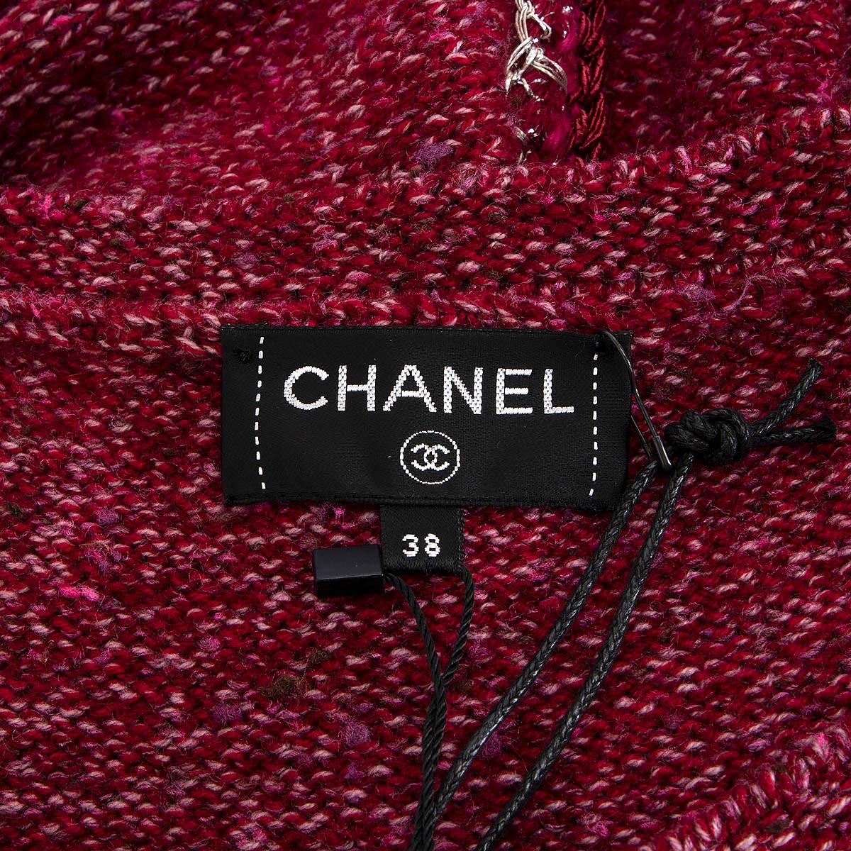 CHANEL raspberry cashmere 2016 16K DROP WAIST KNIT Dress 36 XS For Sale 2
