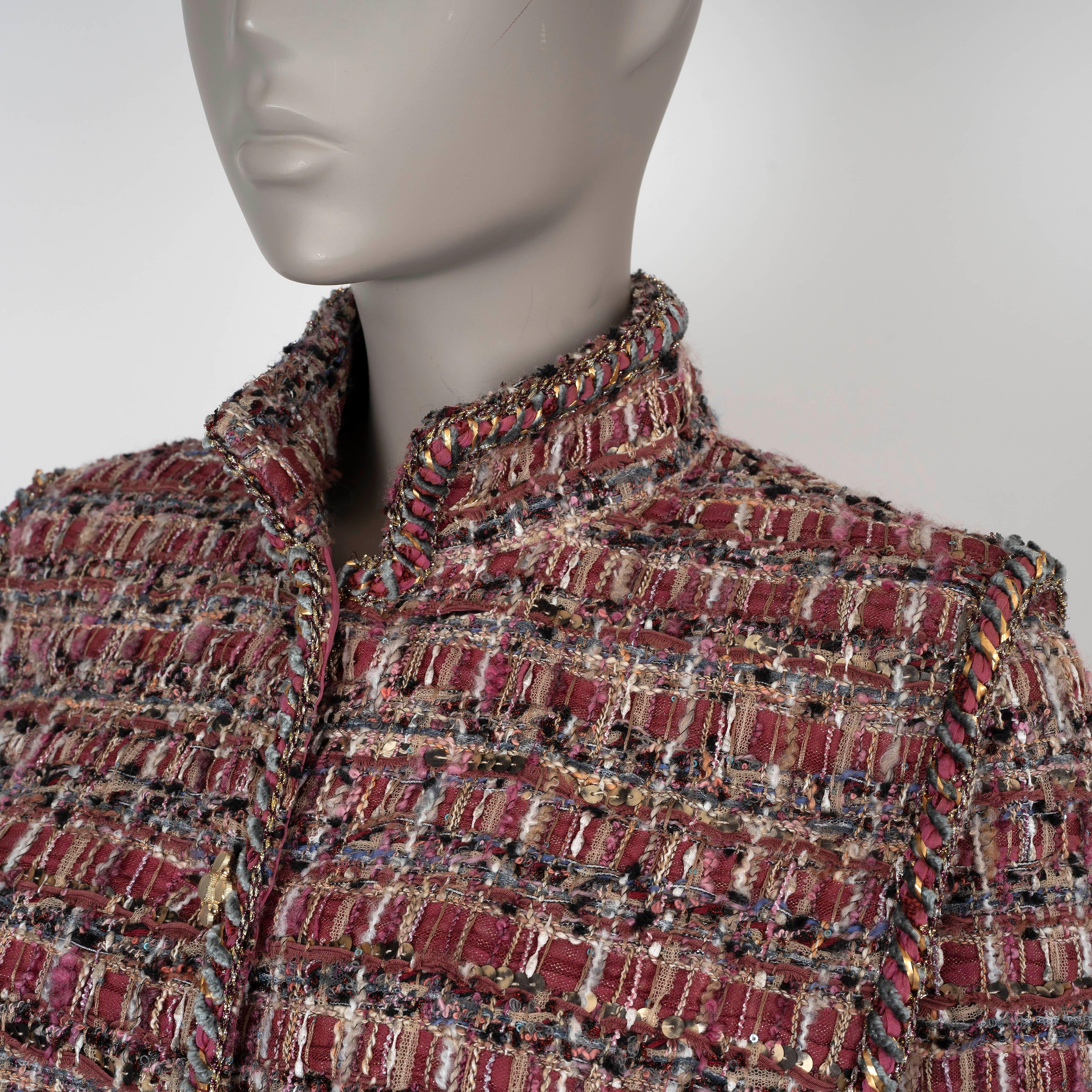 CHANEL 21A CHATEAU DES DAMES TWEED Jacket 36 XS en vente 1