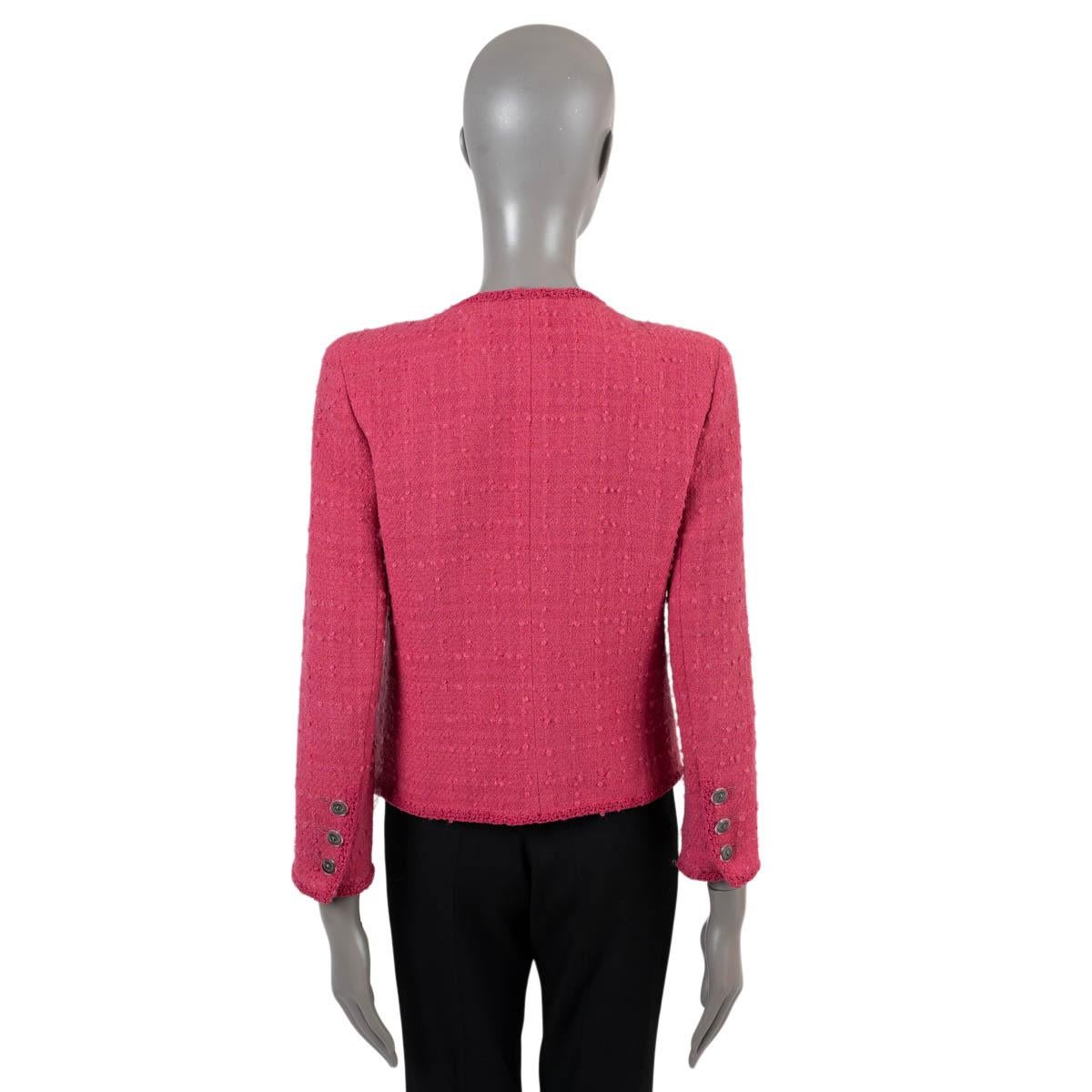 Women's CHANEL raspberry wool 2009 09A CAMILLA FOUR POCKET TWEED Jacket 40 M For Sale