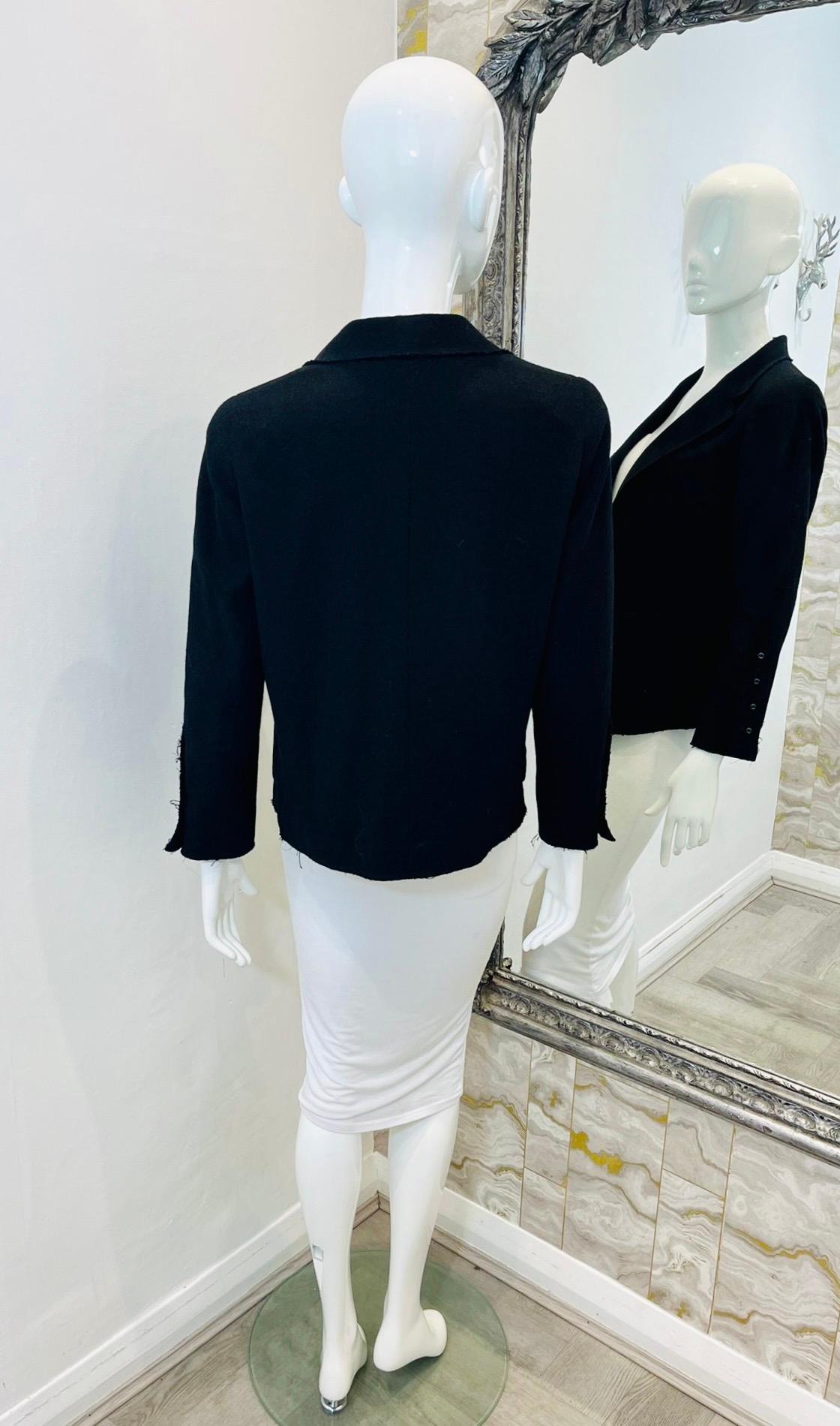 Chanel Raw-Edge Wool Jacket In Excellent Condition For Sale In London, GB