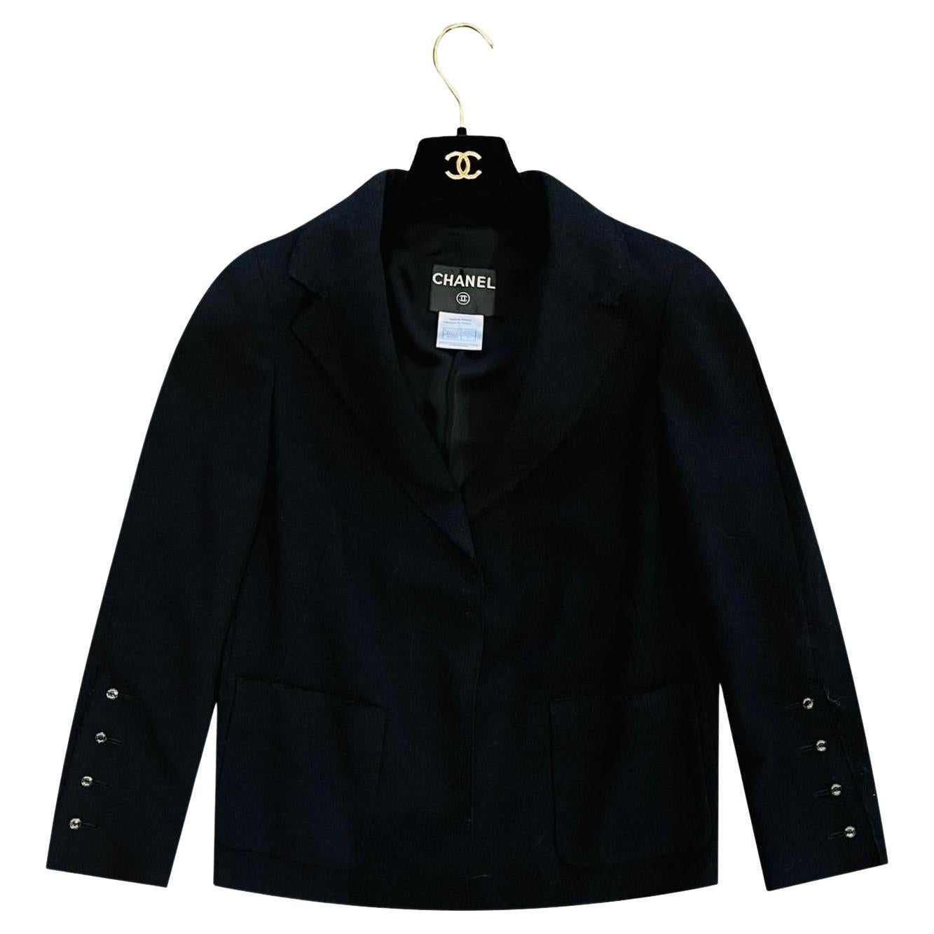 Chanel Raw-Edge Wool Jacket For Sale