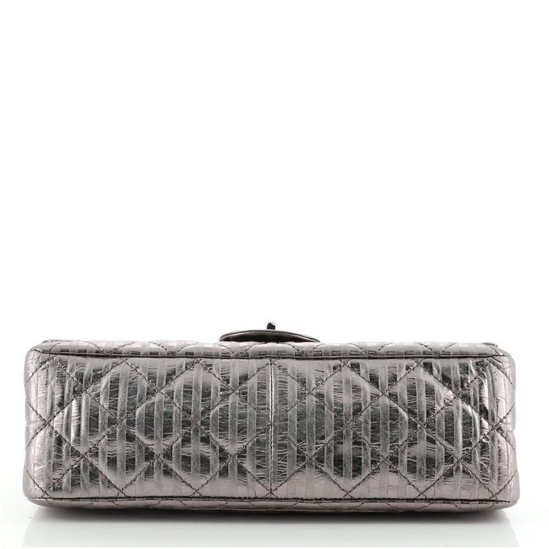 Chanel Rayures Reissue 2.55 Klappentasche aus gestepptem:: metallic gealtertem Kalbsleder 226 für Damen oder Herren
