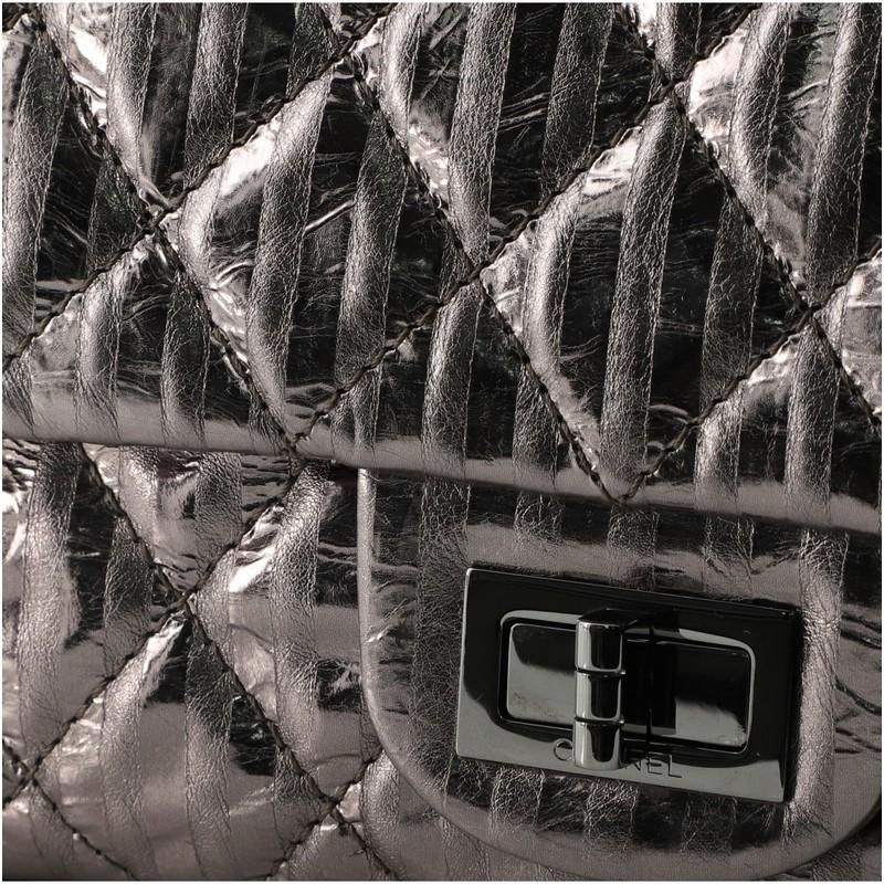 Chanel Rayures Reissue 2.55 Klappentasche aus gestepptem:: metallic gealtertem Kalbsleder 226 3