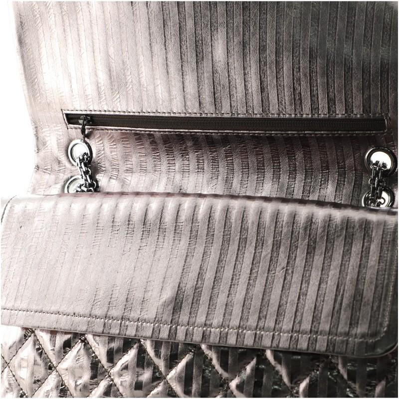 Chanel Rayures Reissue 2.55 Klappentasche aus gestepptem:: metallic gealtertem Kalbsleder 226 4