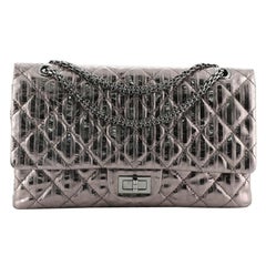 Chanel Rayures Reissue 2.55 Klappentasche aus gestepptem:: metallic gealtertem Kalbsleder 226