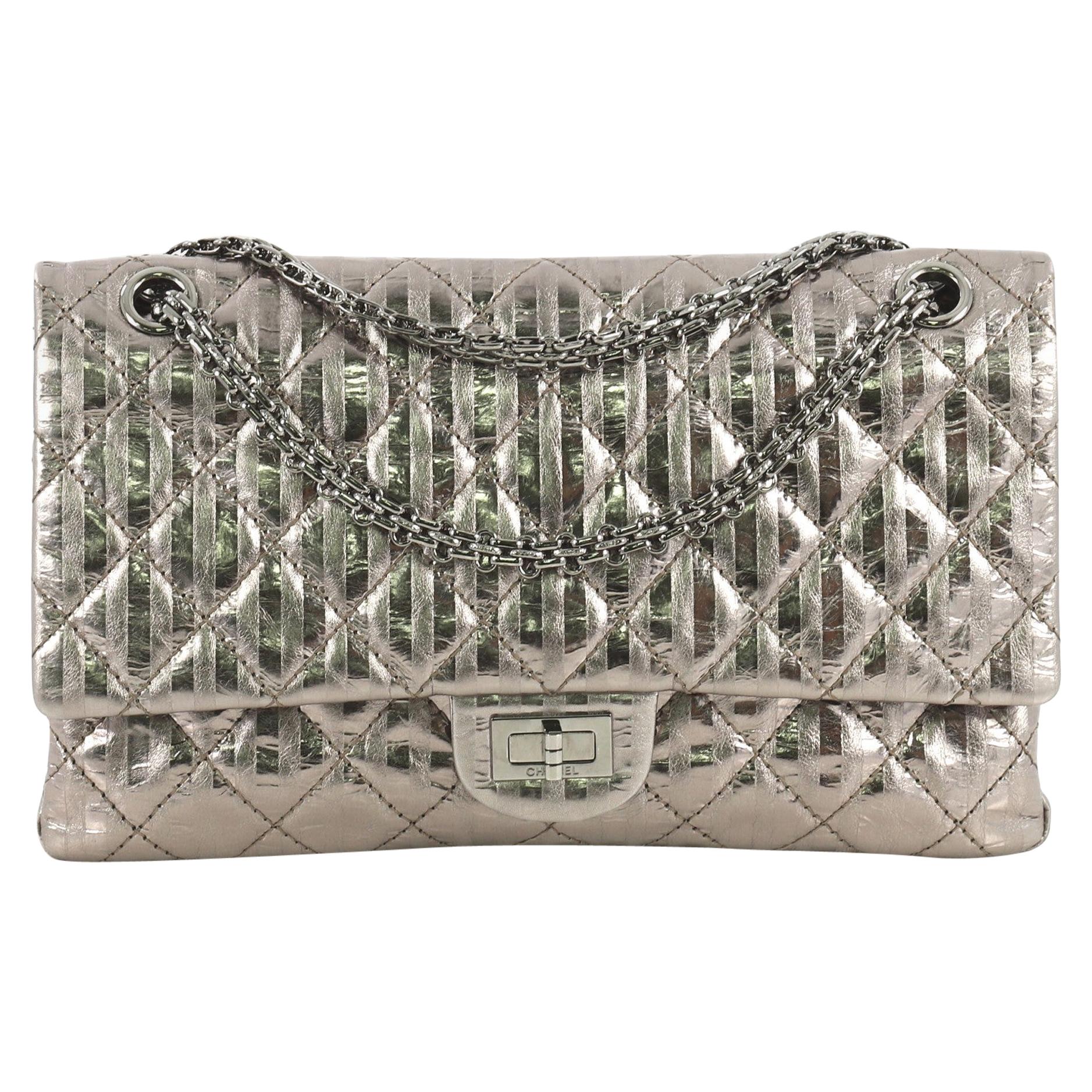 Chanel Rayures Reissue 2.55 Handbag Quilted Calfskin 225