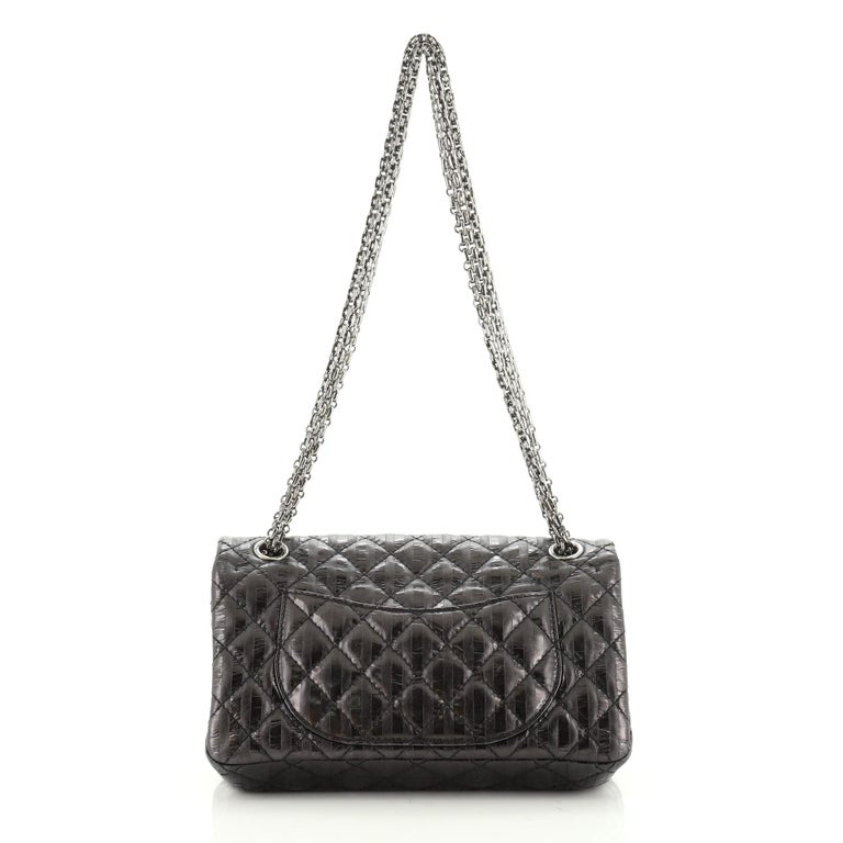 Chanel Rayures Reissue Double Compartment Flap Bag Quilted Calfskin ...