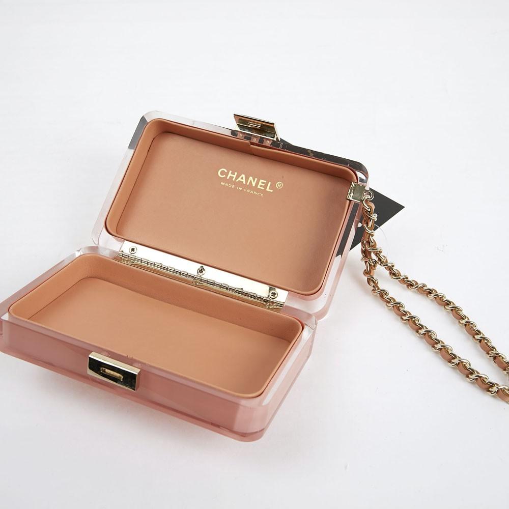 CHANEL Rectangular Clutch in Pink Plexiglass 6