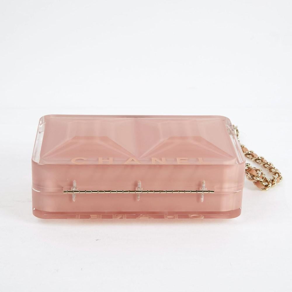 Women's CHANEL Rectangular Clutch in Pink Plexiglass