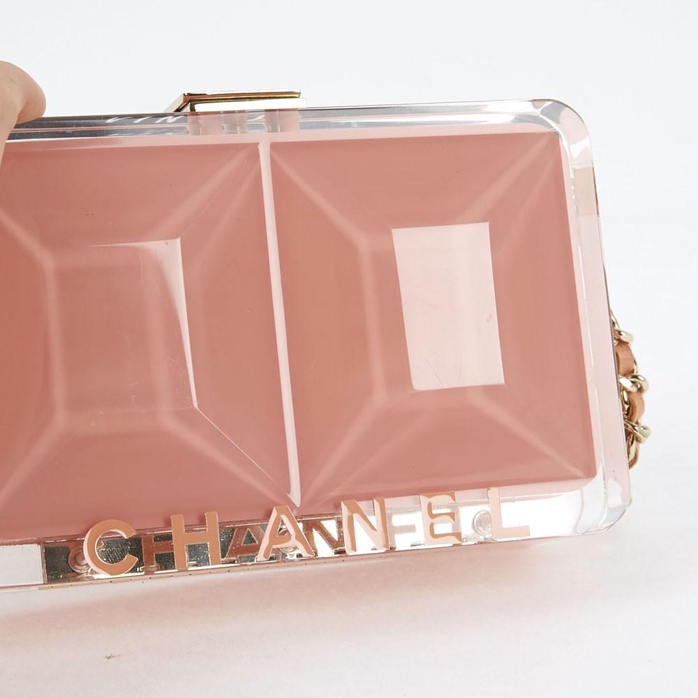 CHANEL Rectangular Clutch in Pink Plexiglass 3