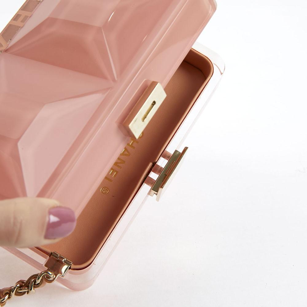 CHANEL Rectangular Clutch in Pink Plexiglass 4