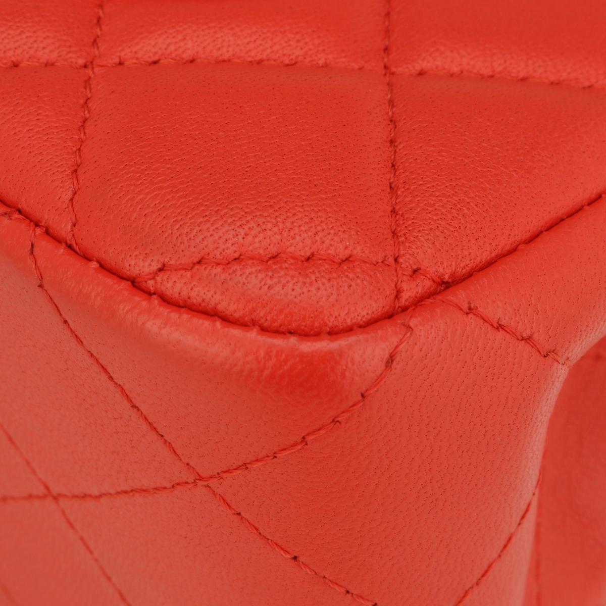 CHANEL Rectangular Mini Bag Red Lambskin with Light Gold Hardware 2017 6
