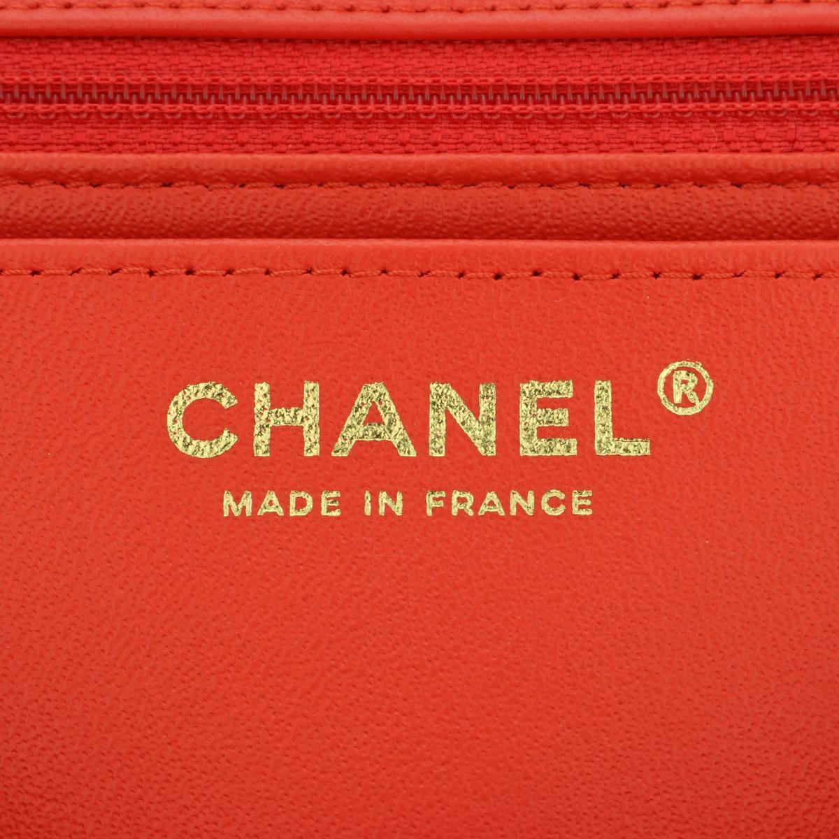 CHANEL Rectangular Mini Bag Red Lambskin with Light Gold Hardware 2017 11