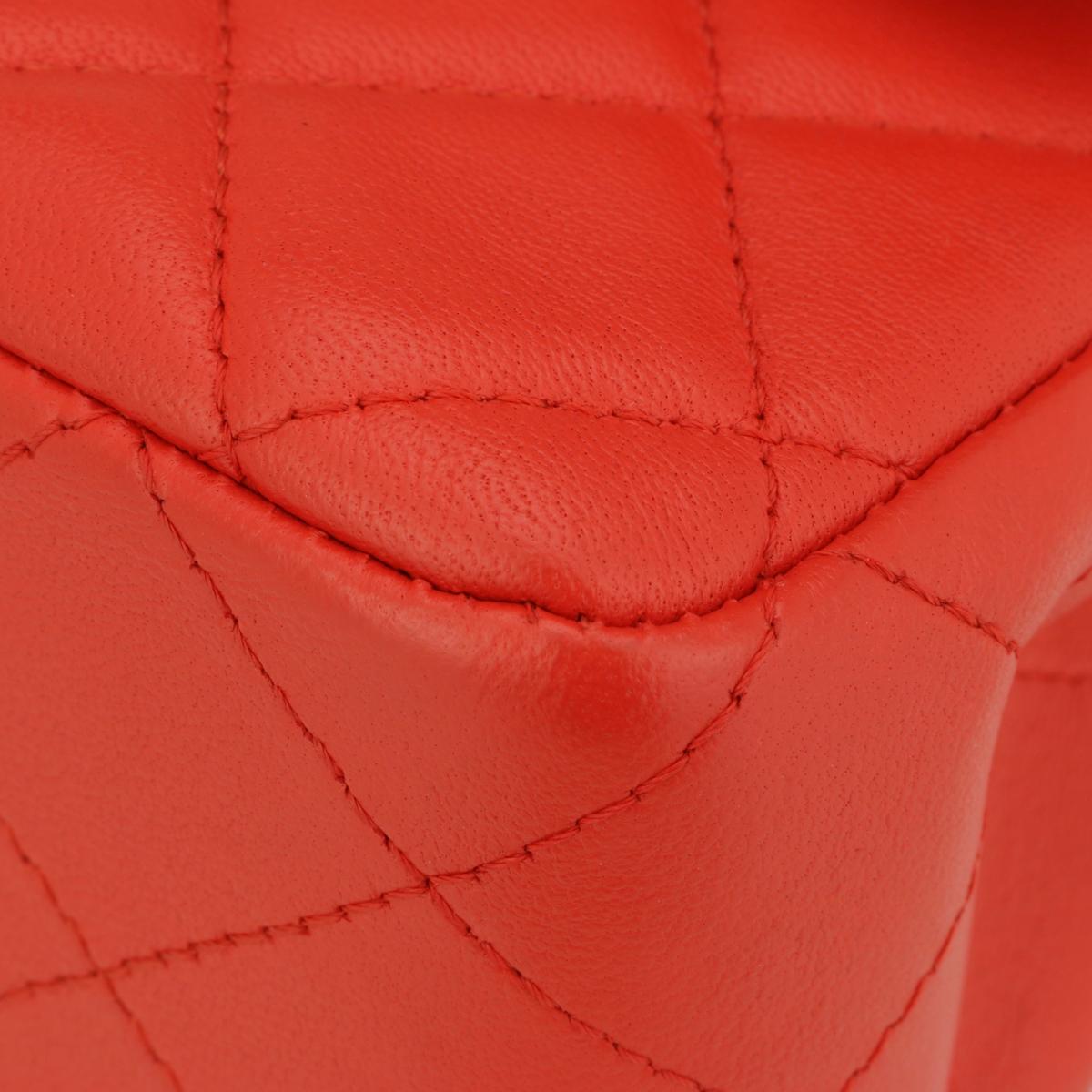CHANEL Rectangular Mini Bag Red Lambskin with Light Gold Hardware 2017 4