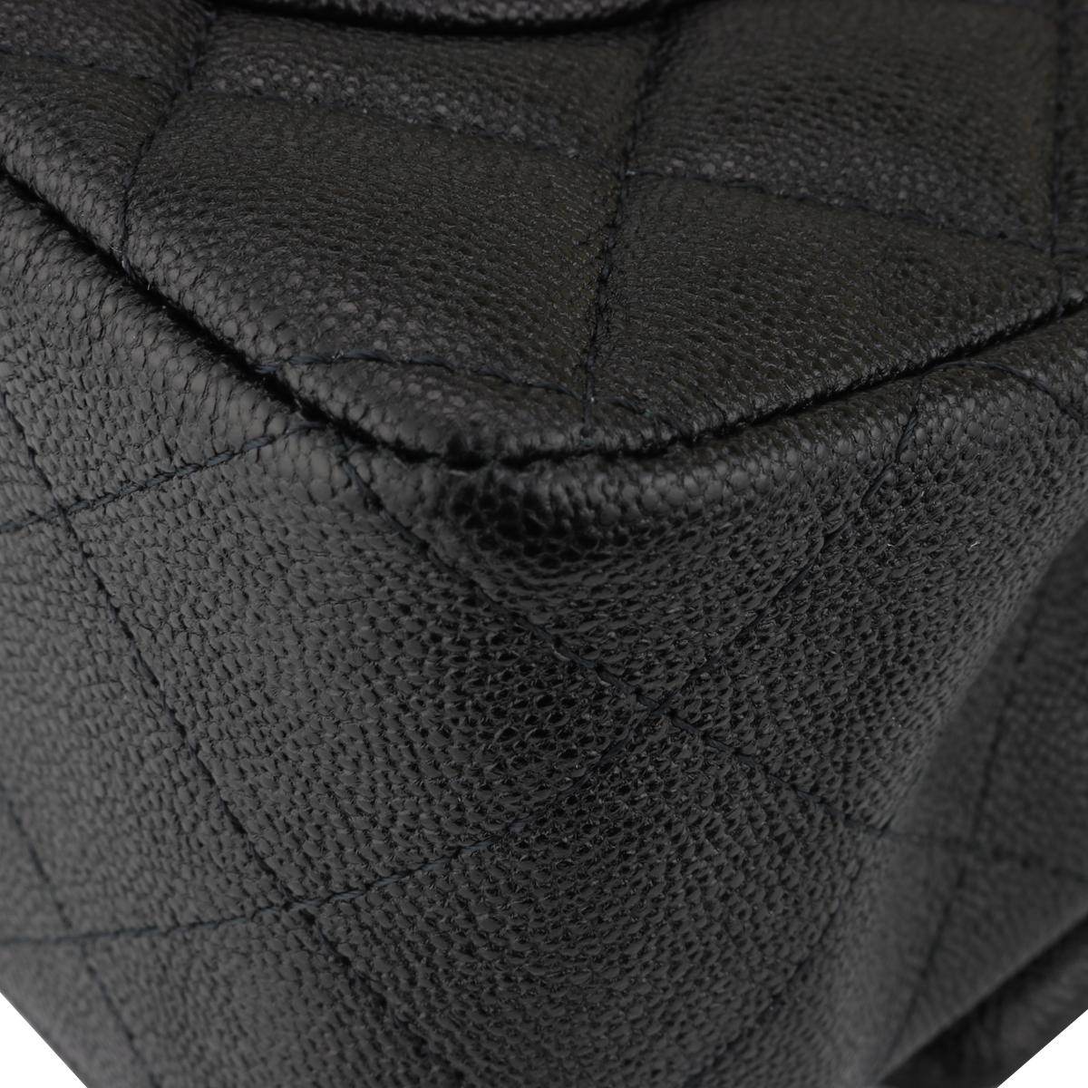 CHANEL Rectangular Mini Top Handle Bag Black Caviar Brushed Gold Hardware 2021 4
