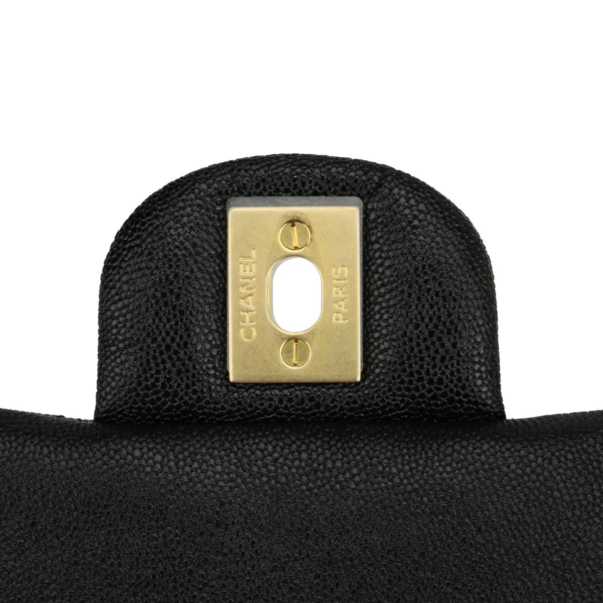 CHANEL Rectangular Mini Top Handle Bag Black Caviar Brushed Gold Hardware 2021 11