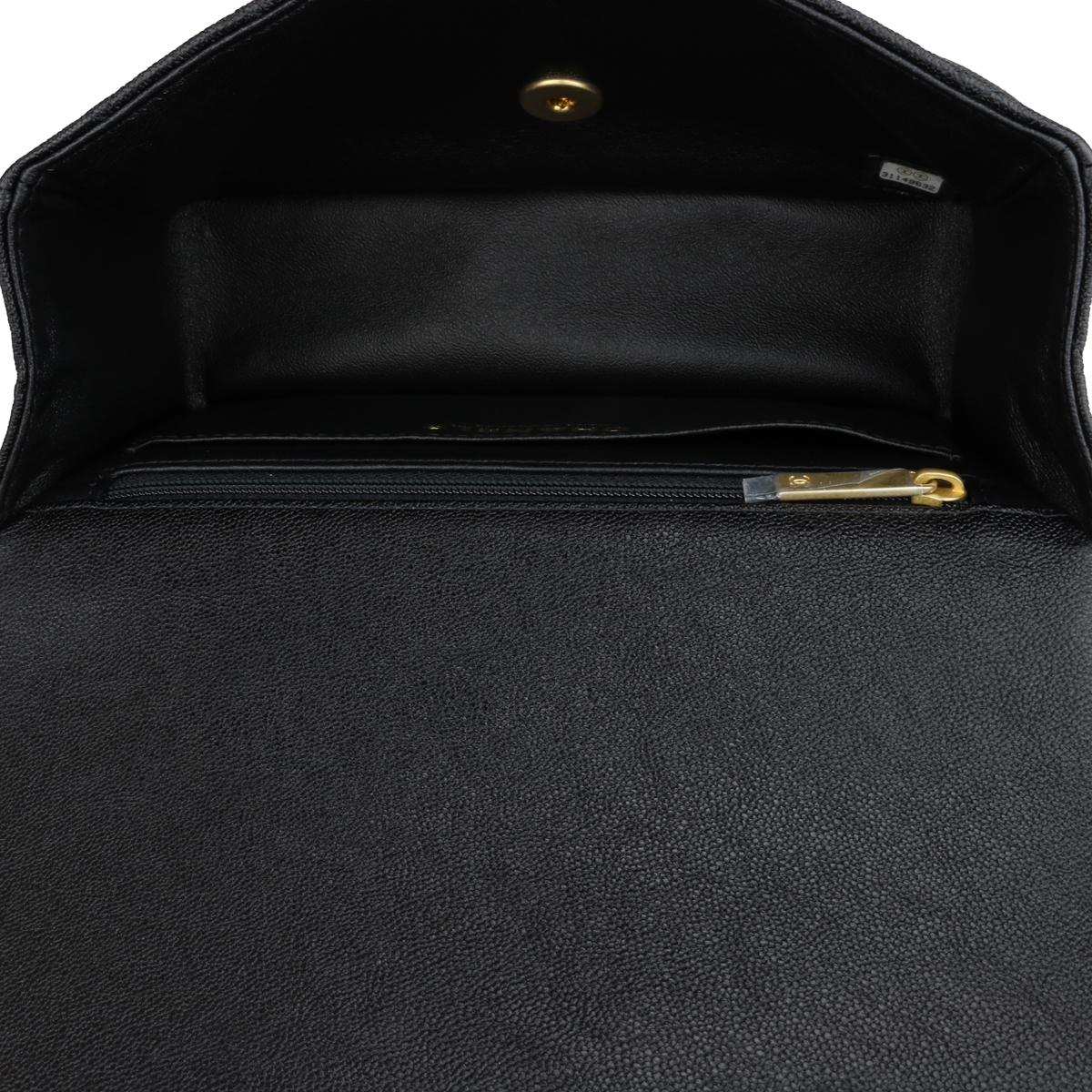 CHANEL Rectangular Mini Top Handle Bag Black Caviar Brushed Gold Hardware 2021 12