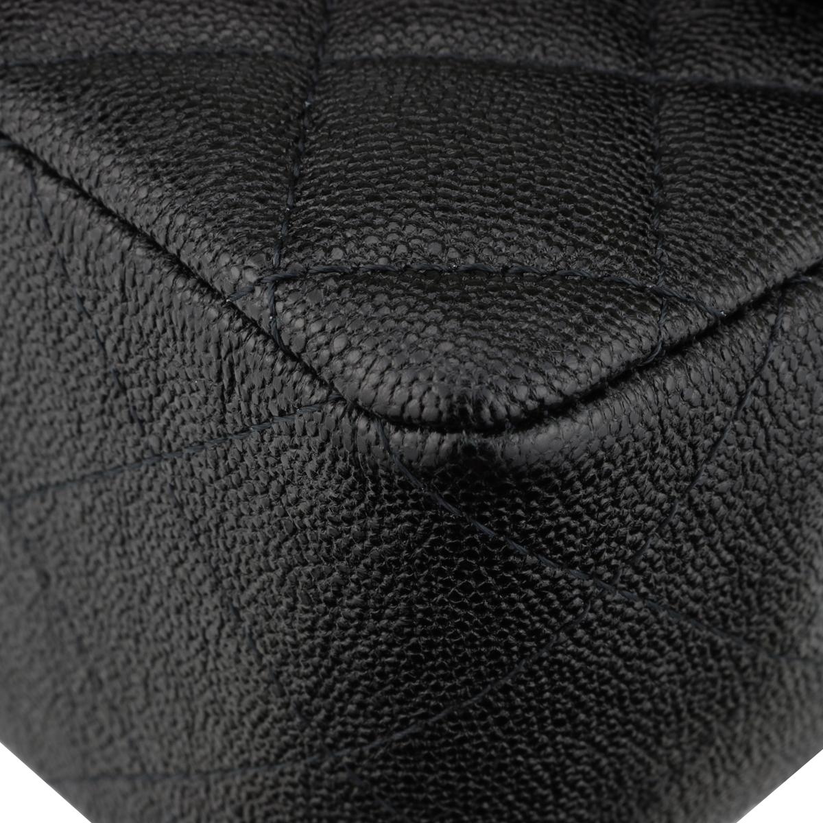 CHANEL Rectangular Mini Top Handle Bag Black Caviar Brushed Gold Hardware 2021 2