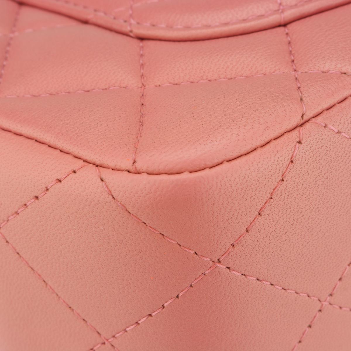 CHANEL Rectangular Mini Valentine Bag Pink Lambskin with Light Gold Hardware 14P 5