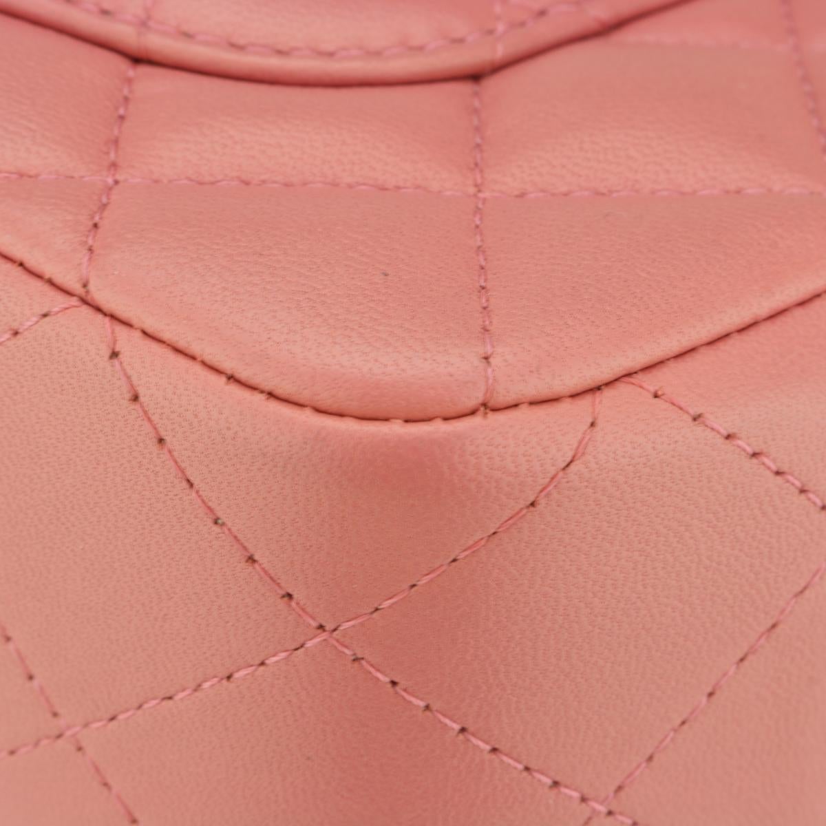 CHANEL Rectangular Mini Valentine Bag Pink Lambskin with Light Gold Hardware 14P 6