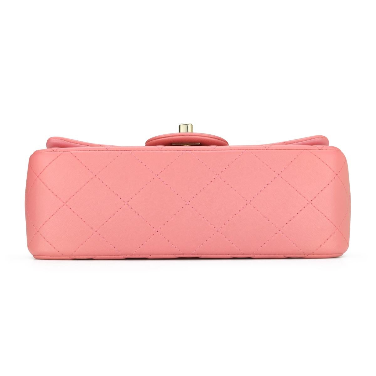 CHANEL Rectangular Mini Valentine Bag Pink Lambskin with Light Gold Hardware 14P 2