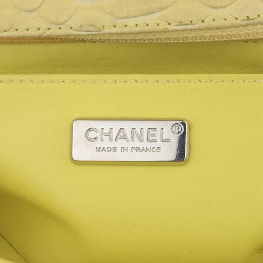 CHANEL Rectangular Mini Yellow Python Bag For Sale 1