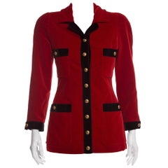 CHANEL Red 1980s Jacket Size 36