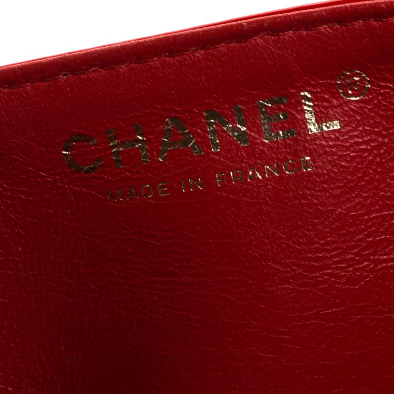 Chanel Red 2.55 Reissue Quilted Patent Leather East/West Clutch Bag 1