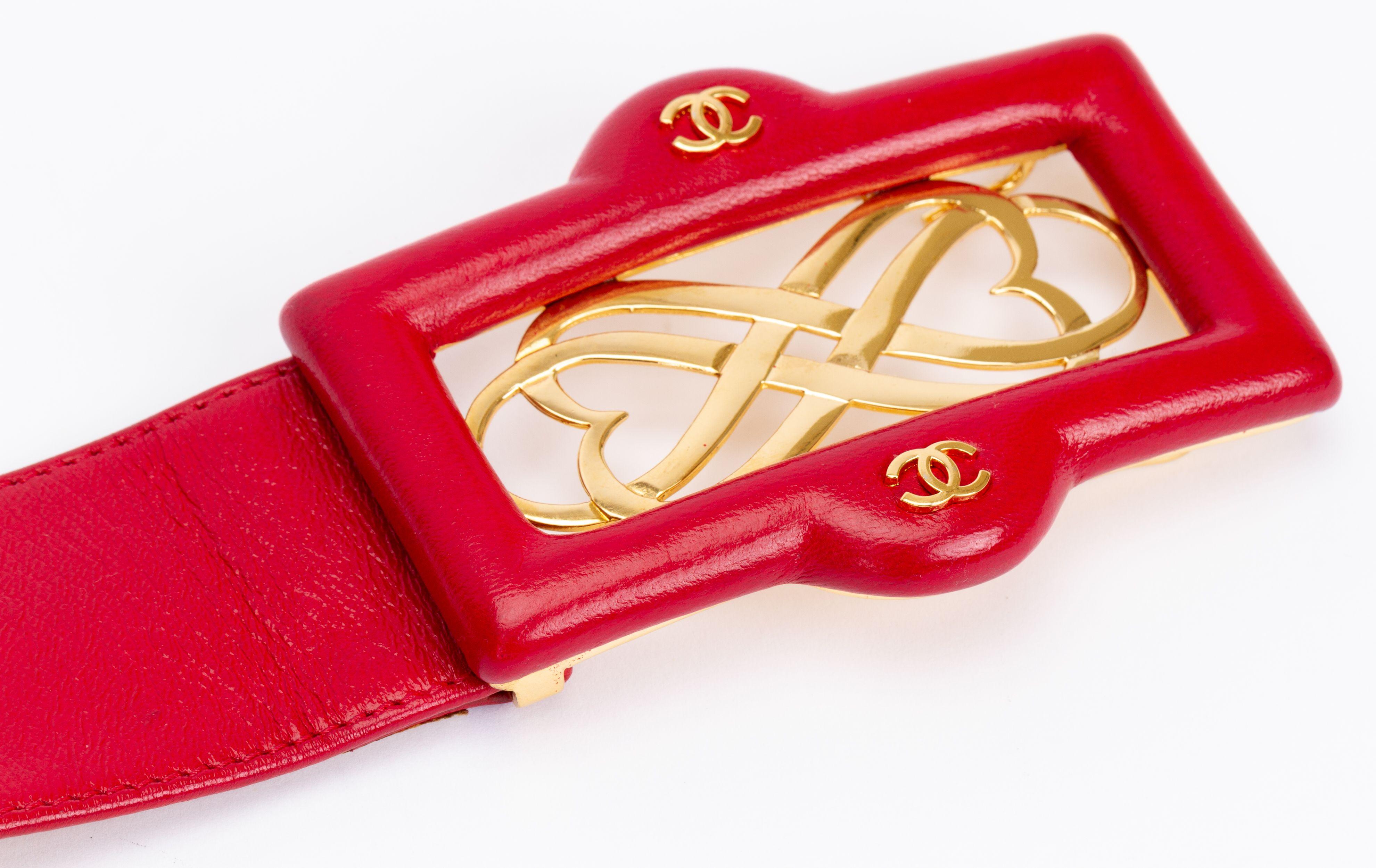 chanel red belt