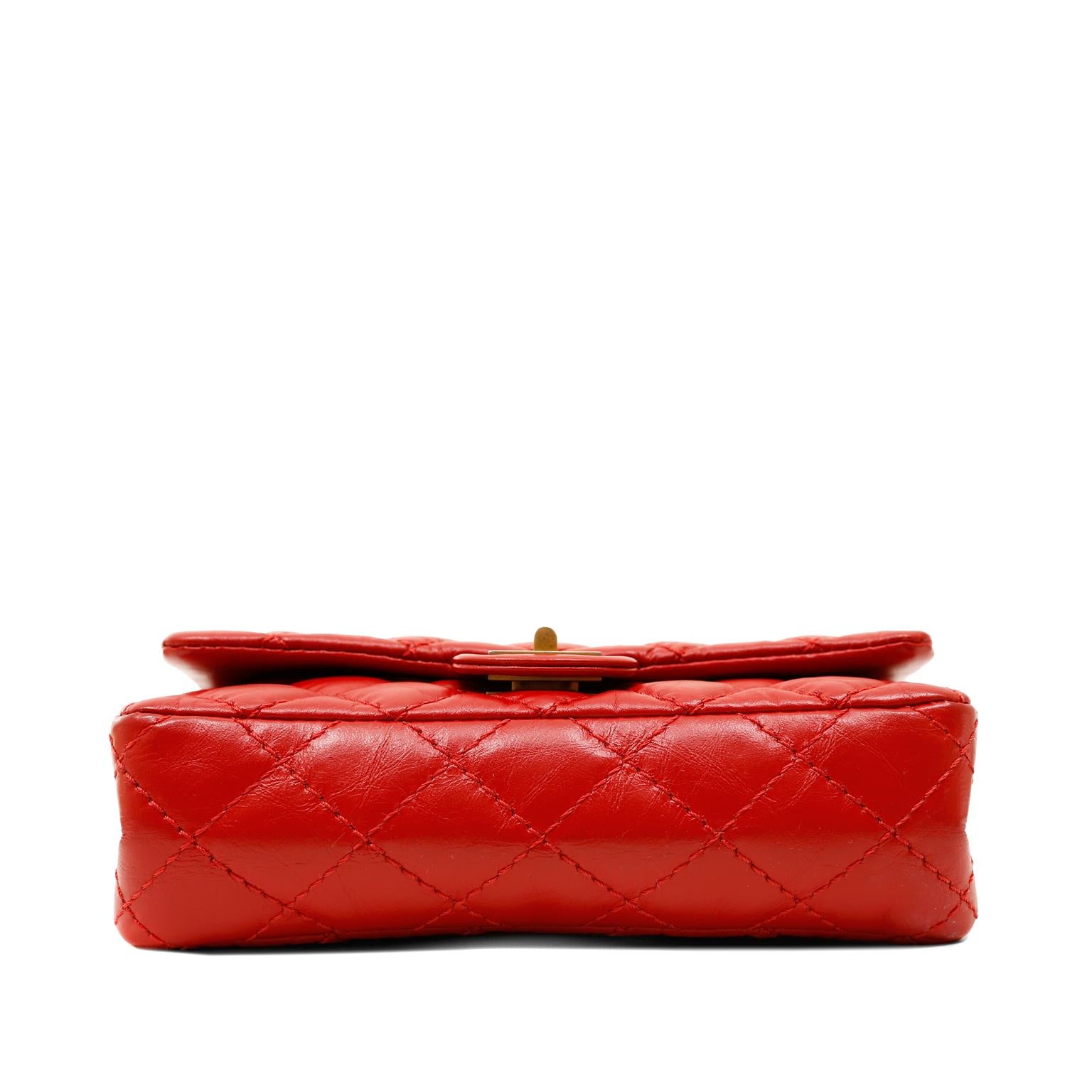 Women's Chanel Red Aged Calfskin 2.55 Reissue Waist Bag