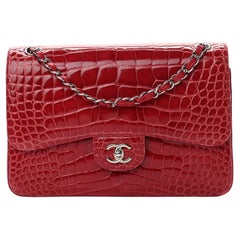 Chanel Hot Pink Alligator Jumbo Double Flap Bag No. 22586821
