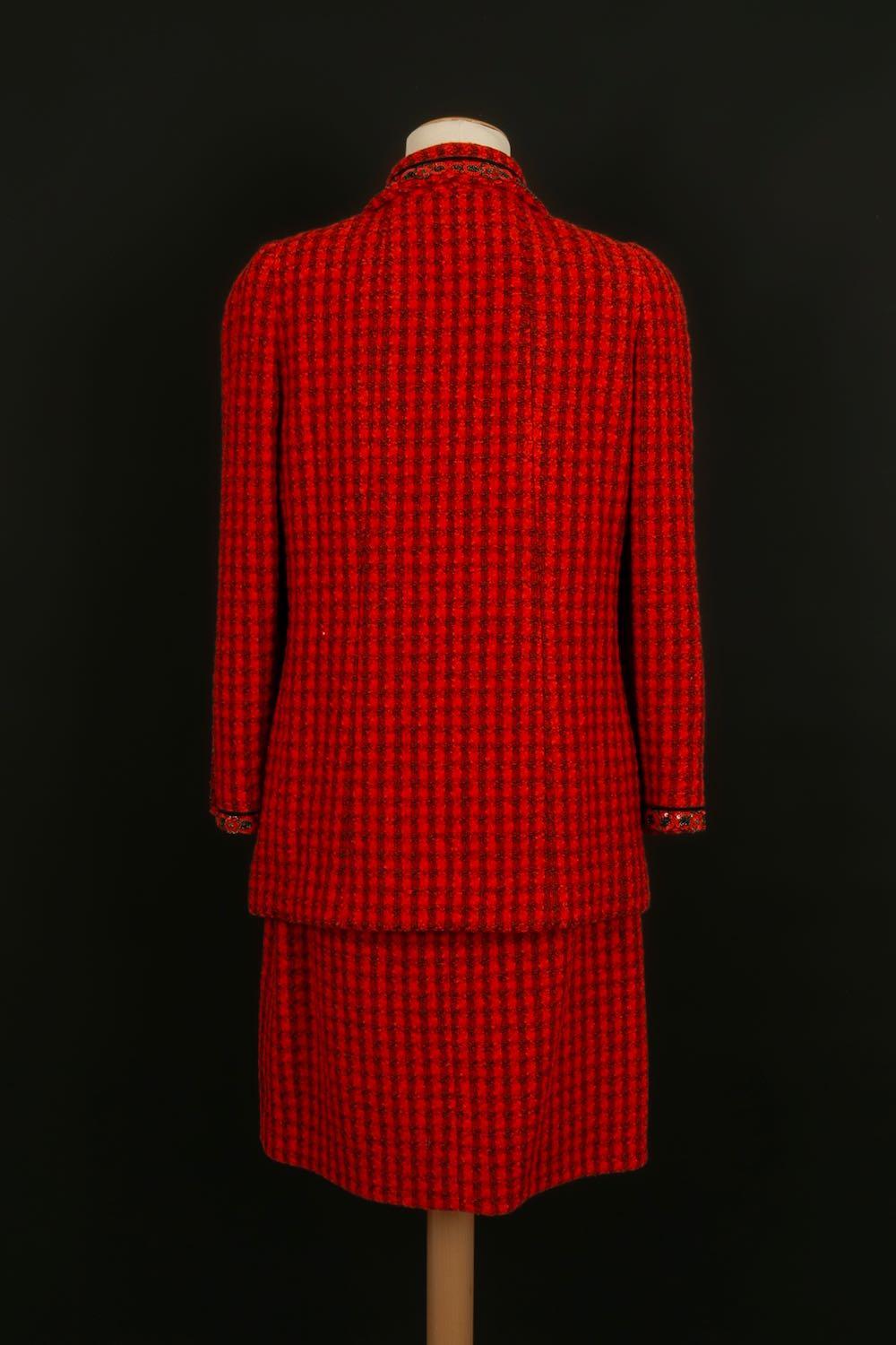Women's Chanel Red and Black Skirt Suit Autumn-Winter, 1990/91 For Sale