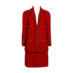 Chanel Red and Black Skirt Suit Autumn-Winter, 1990/91