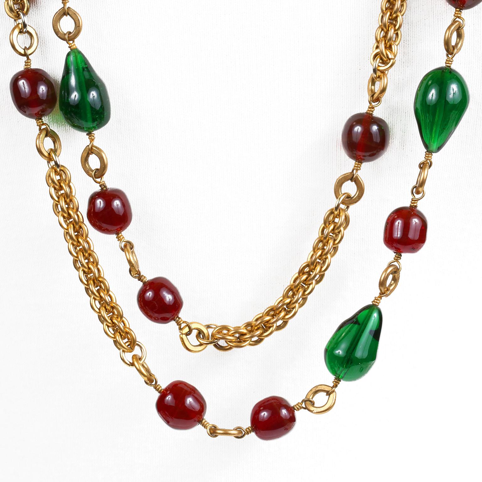 red and green necklace