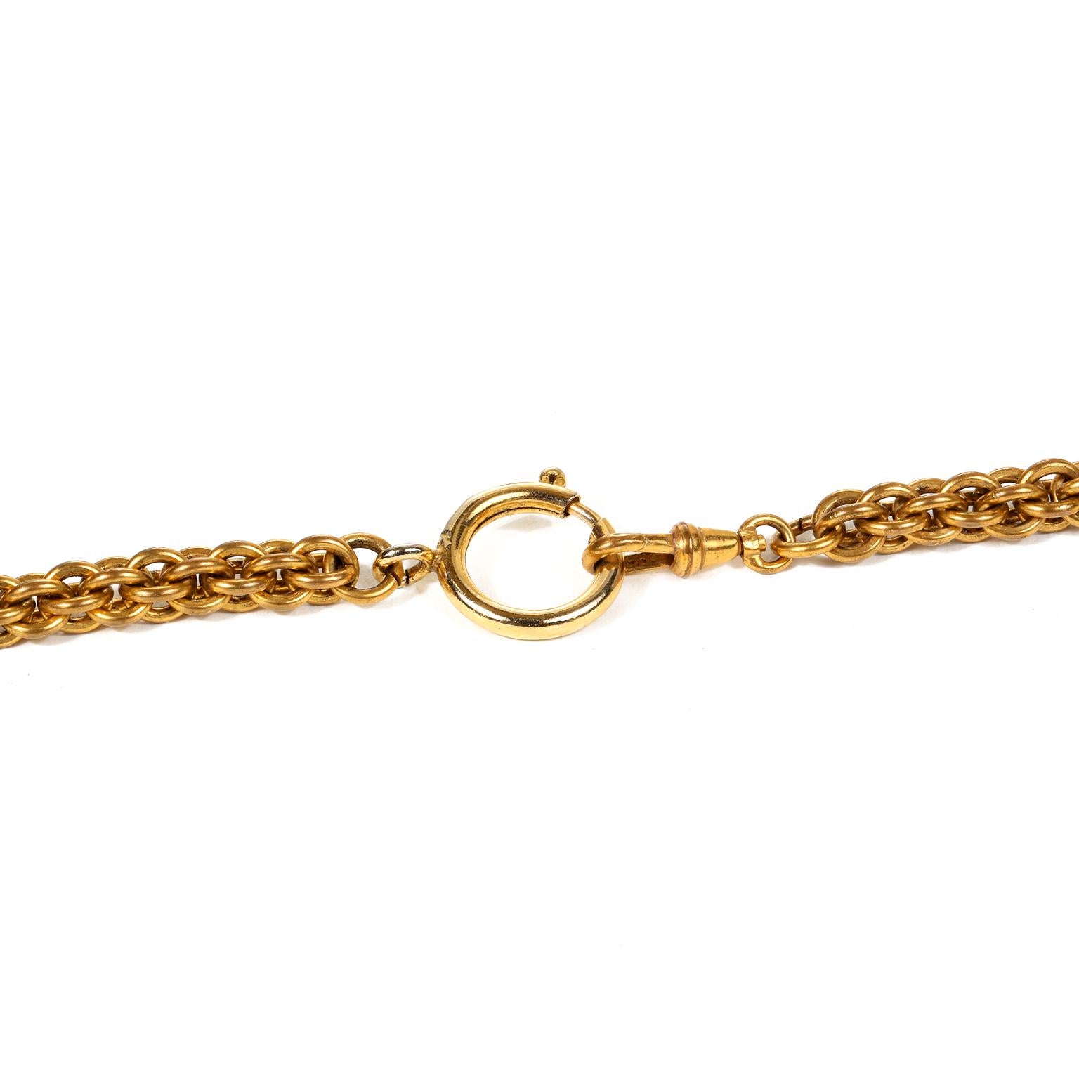 Chanel Red and Green Gripoix Gold Twist Chain 1