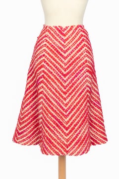 Chanel red and white suit Haute Couture