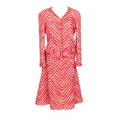 Chanel tailleur rouge et blanc Haute Couture