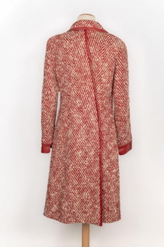 Chanel Red and White Tweed Coat, 2000